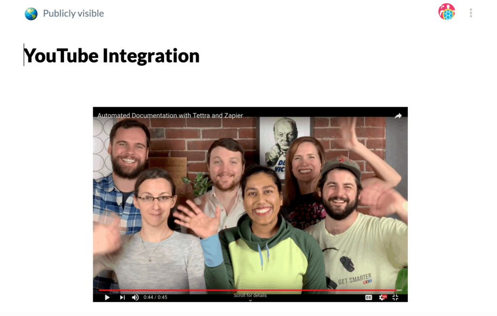 Tettra YouTube Integration