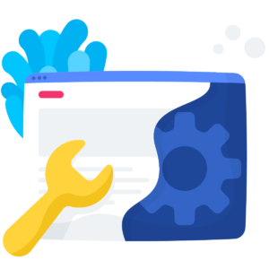 software development with wrench icon