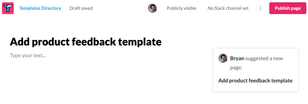 tettra update suggestion