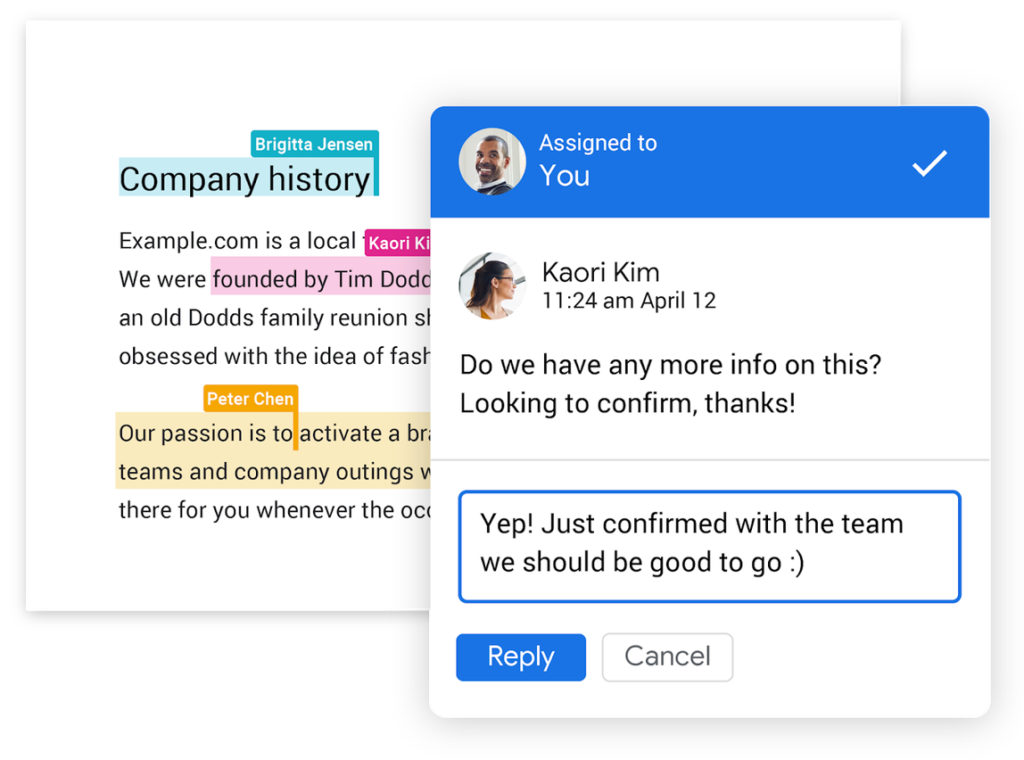 google docs comment screenshot