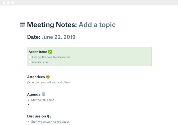 Dropbox Paper screenshot
