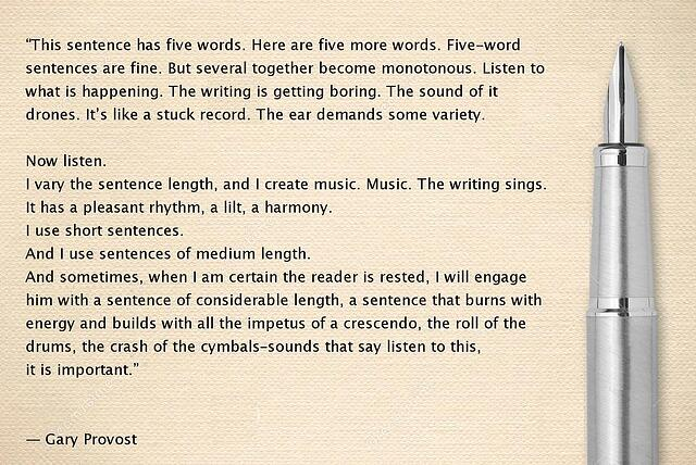 vary sentence structure and length