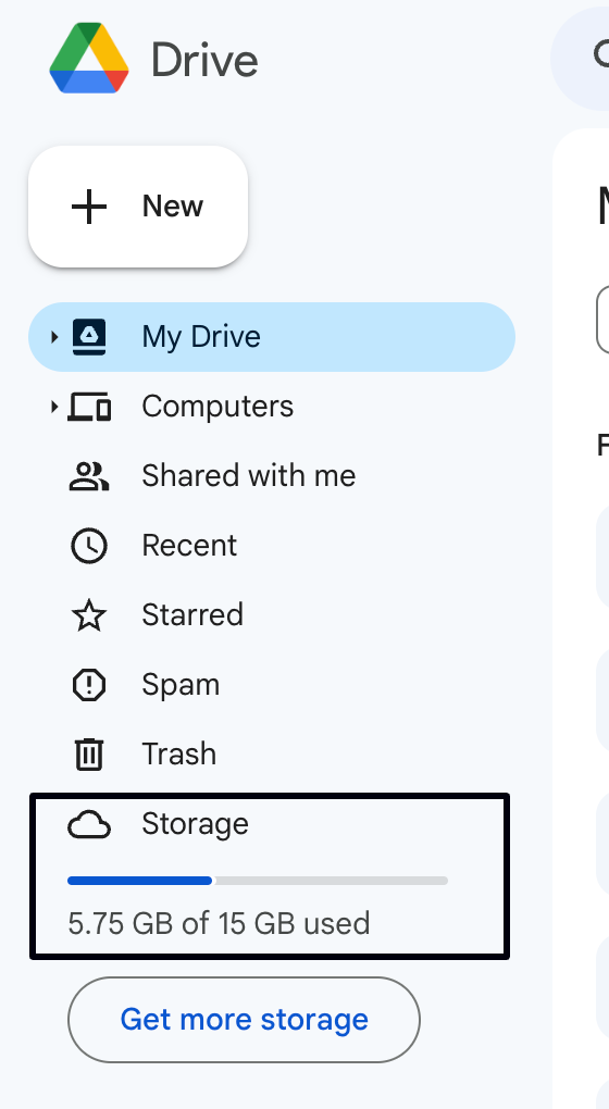 google drive clear storage